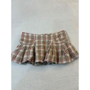 Abercrombie Fitch Plaid Pleated Mini Skirt Womens Size 12 Y2K Coquette Preppy